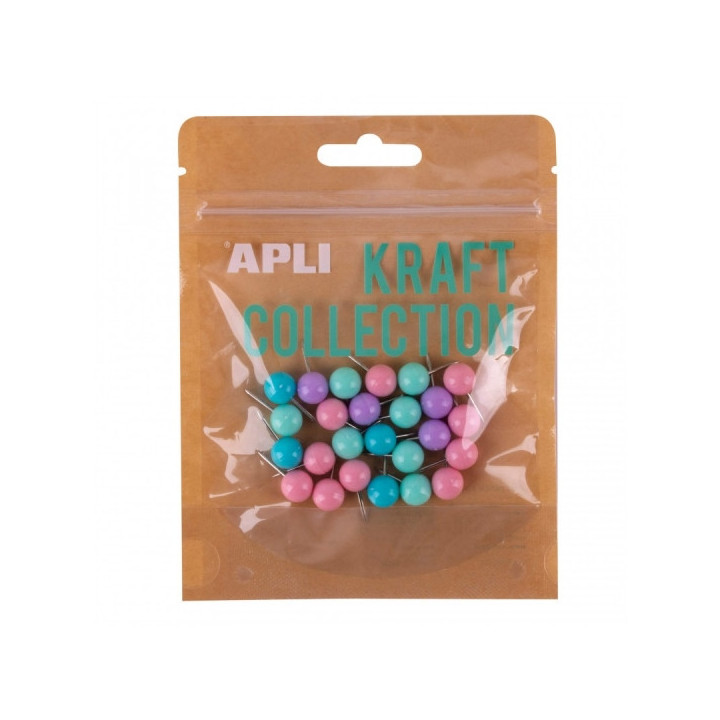 Apli Bolsa de 80 Clips Kraft Collection - Eurohole - Cierre Zip - Diseño Moderno y Llamativo - Color Azul Turquesa