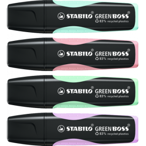 Estuche wallet 4 stabilo green boss colores pastel surtidos stabilo 6070/4-2