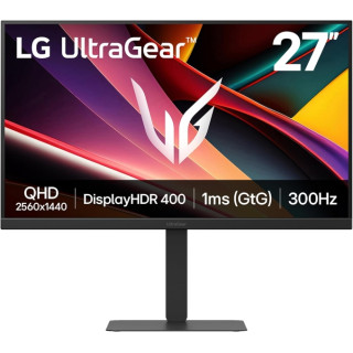 LG UltraGear Monitor LED 27" IPS QHD 300Hz HDR400 FreeSync Premium - Respuesta 1ms - Ajustable en Altura