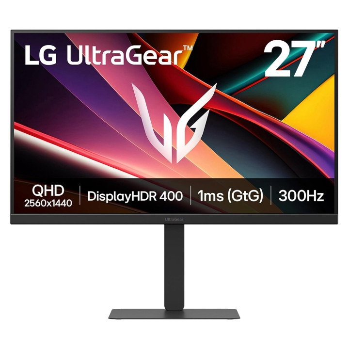 LG UltraGear Monitor LED 27" IPS QHD 300Hz HDR400 FreeSync Premium - Respuesta 1ms - Ajustable en Altura