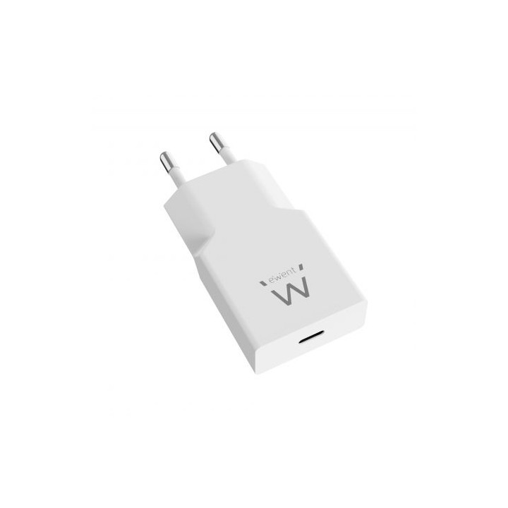Ewent EW1310 Cargador GAN 20W - USB-C - Carga Rapida - Alta Eficencia - Color Blanco