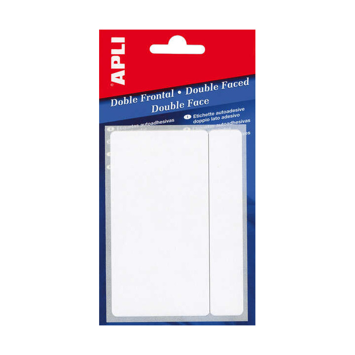 Apli Etiquetas Doble Frontal Blancas 13.0 x 40.0mm