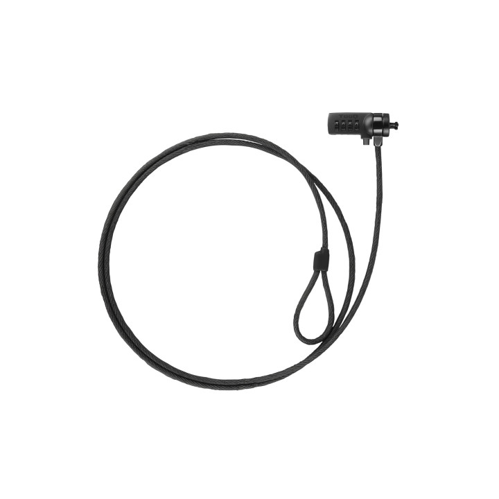 Tooq Cable de Seguridad Universal con Combinacion para Portatiles - Bloqueo de 4 Digitos - Acero 4.5mm - Longitud 1.50m