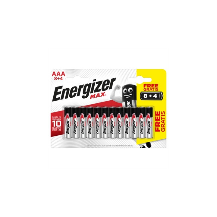 BLISTER 8 + 4 PILAS MAX TIPO LR03 (AAA) ENERGIZER E303340905