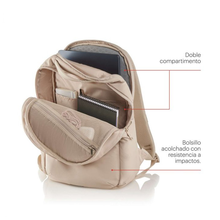 MOCHILA MEDIANA COLOR BEIGE BAG TO WORK MIQUELRIUS MR19564