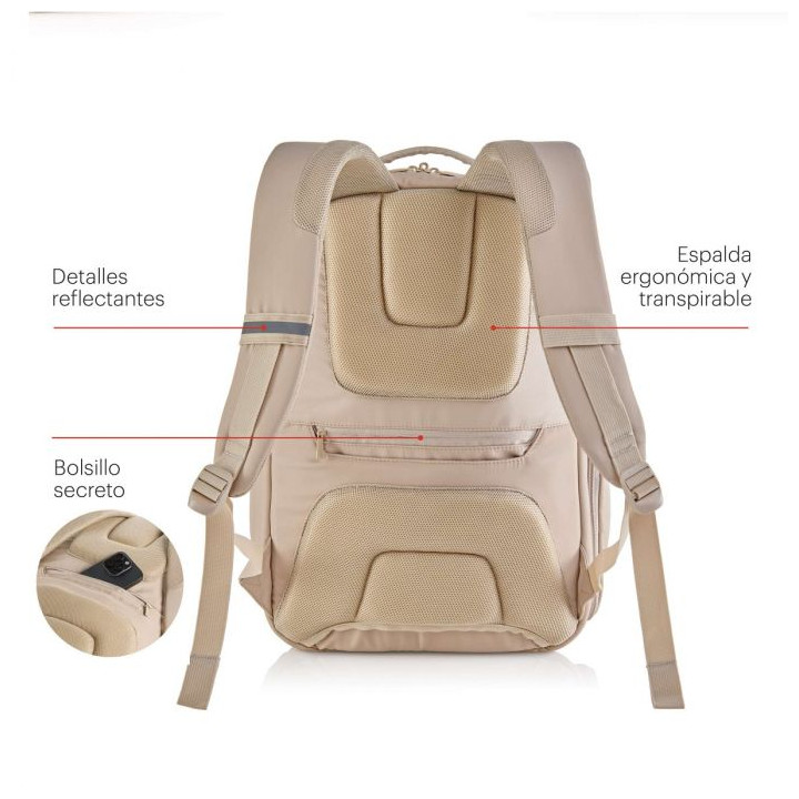 MOCHILA MEDIANA COLOR BEIGE BAG TO WORK MIQUELRIUS MR19564