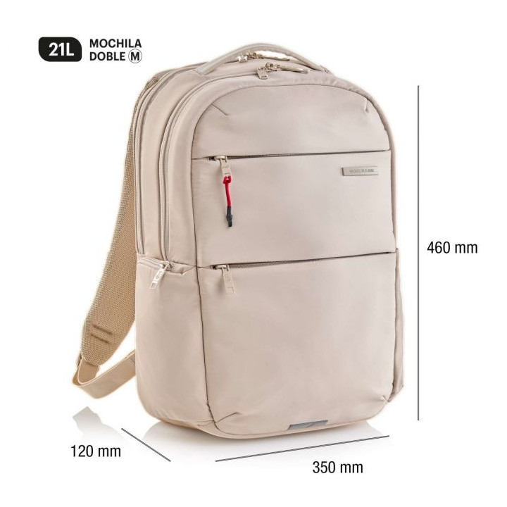 MOCHILA MEDIANA COLOR BEIGE BAG TO WORK MIQUELRIUS MR19564