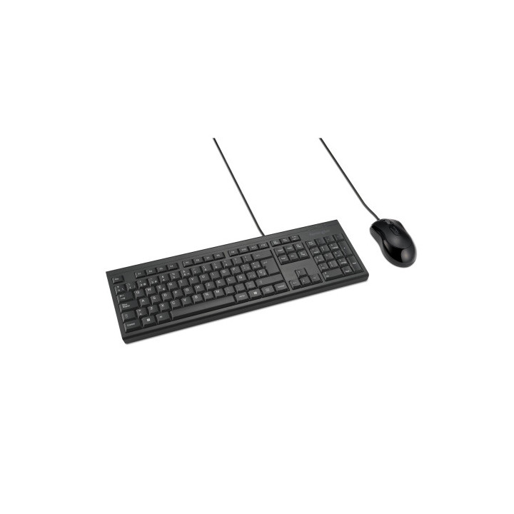 CONJUNTO DE RATÓN Y TECLADO MODELO KM100 EQ CON CABLE COLOR NEGRO KENSINGTON K75452ES