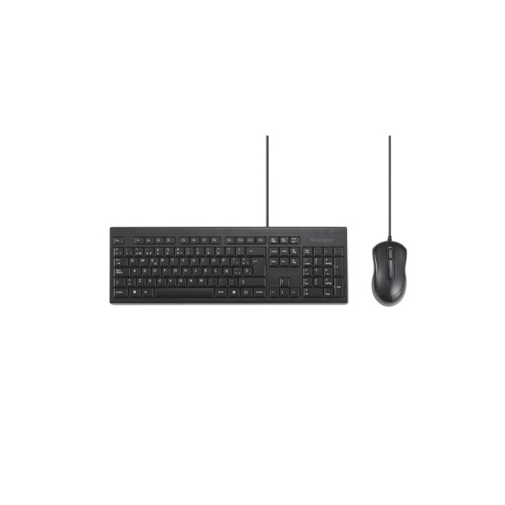 CONJUNTO DE RATÓN Y TECLADO MODELO KM100 EQ CON CABLE COLOR NEGRO KENSINGTON K75452ES