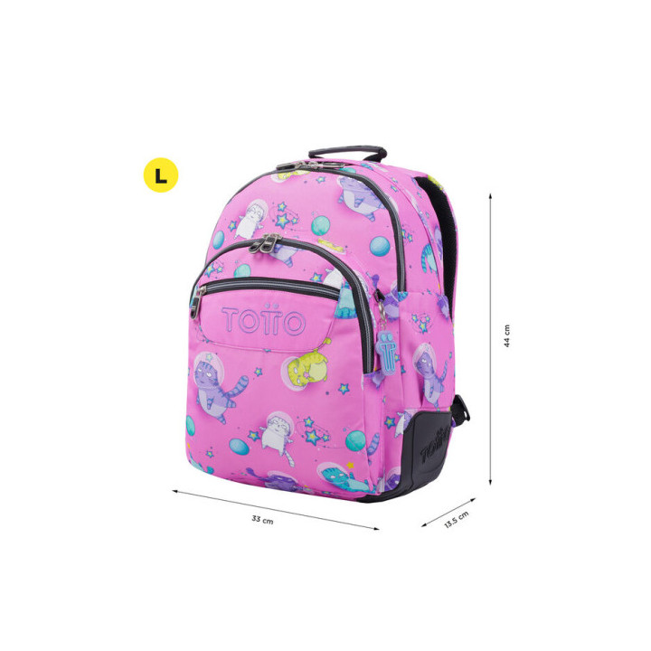 MOCHILA ESCOLAR GATOS ASTRONAUTAS TOTTO MA04ECO029-2310N-9I9