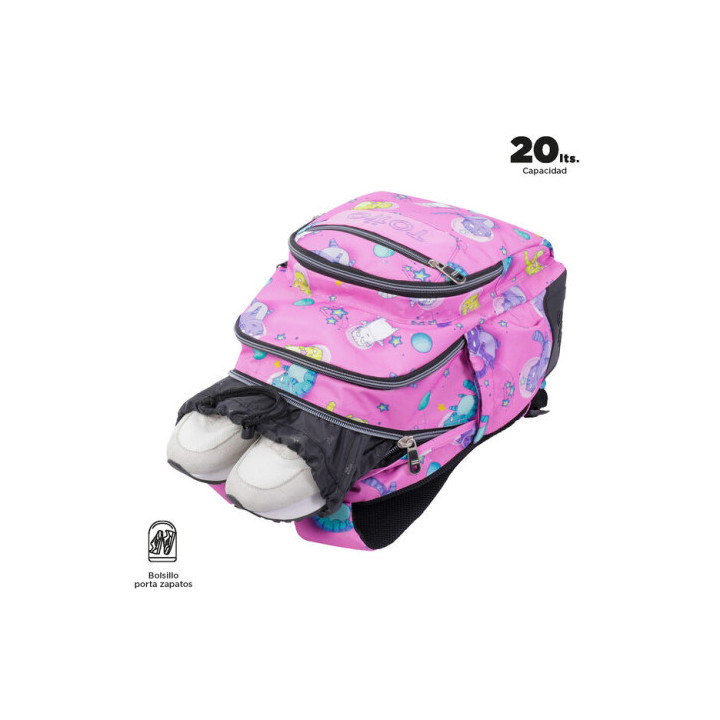 MOCHILA ESCOLAR GATOS ASTRONAUTAS TOTTO MA04ECO029-2310N-9I9