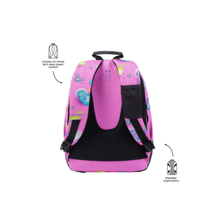MOCHILA ESCOLAR GATOS ASTRONAUTAS TOTTO MA04ECO029-2310N-9I9