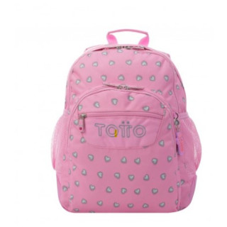 MOCHILA INFANTIL ROSA CORAZONES BOLSILLOS TOTTO MA04ECO029-2120N-7IU