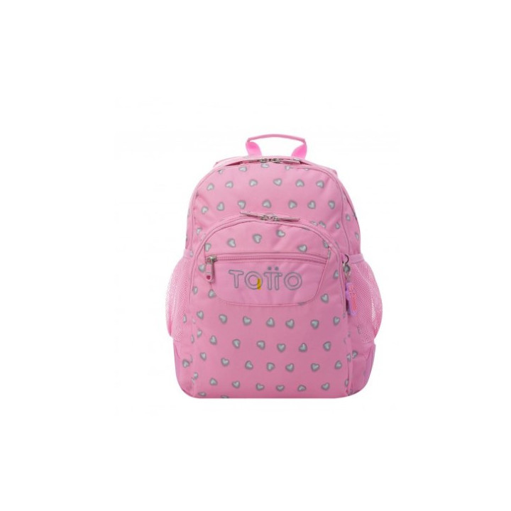 MOCHILA INFANTIL ROSA CORAZONES BOLSILLOS TOTTO MA04ECO029-2120N-7IU