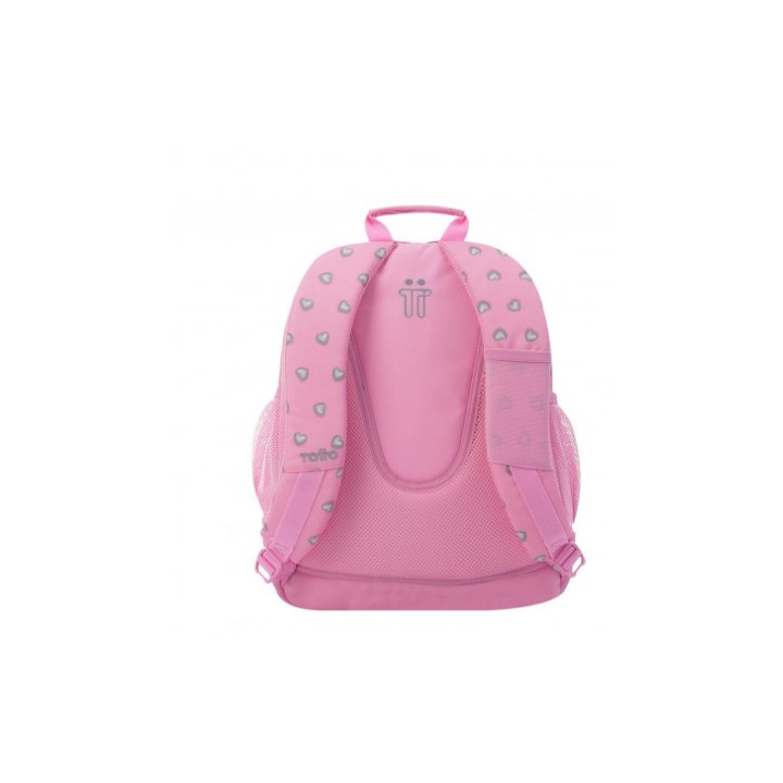 MOCHILA INFANTIL ROSA CORAZONES BOLSILLOS TOTTO MA04ECO029-2120N-7IU