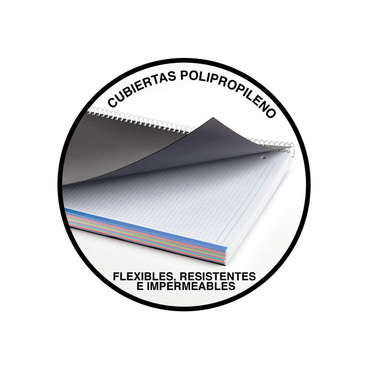 CUADERNO 100% RECICLADO NB-4 A4 120HOJAS TAPAS POLIPROPILENO MIQUELRIUS 6038