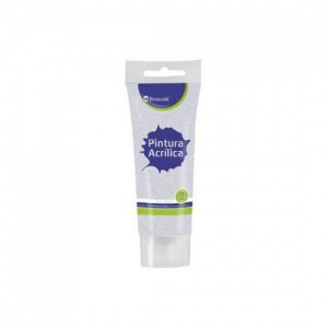 Bote pintura acrilica 75 ml plata con glitter bismark 328673