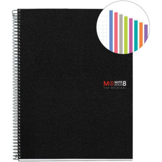 CUADERNO ESPIRAL NB-8 A4 200 HOJAS 5X5MM POLIPROPILENO NEGRO MIQUELRIUS 42006