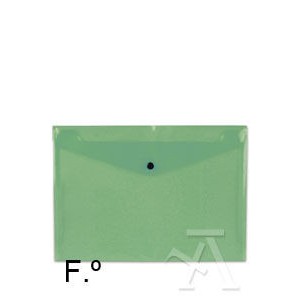 Sobre polipropileno folio solapa c/broche plastico verde carchivo 342k15