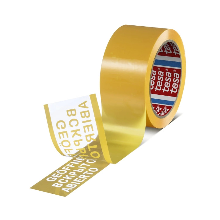 Tesa 64007 Cinta para Precintado a Prueba de Manipulaciones 50mm x 500 Metros - Para Aplicacion Automatica - Adhesivo Acrilico a