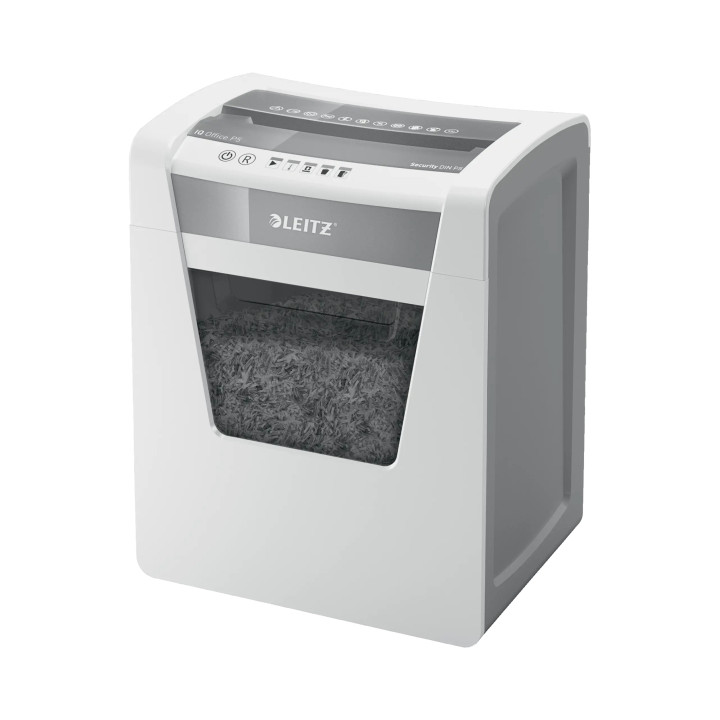 Leitz IQ Office P5 Destructora de Papel Micro Corte P-5 - Destruye hasta 10 Hojas - Capacidad de la Papelera 23L - 2 Horas de Fu