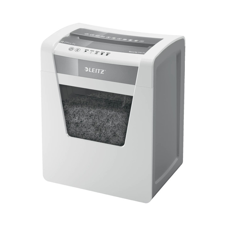 Leitz IQ Office P4 Destructora de Papel Corte Confeti P-4 - Destruye hasta 15 Hojas - Capacidad de la Papelera 23L - 2 Horas de