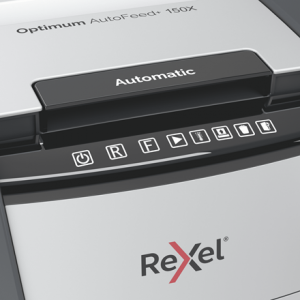 Rexel optimum autofeed+ 150x a triturador de papel corte cruzado 55 db 22 cm negro, gris