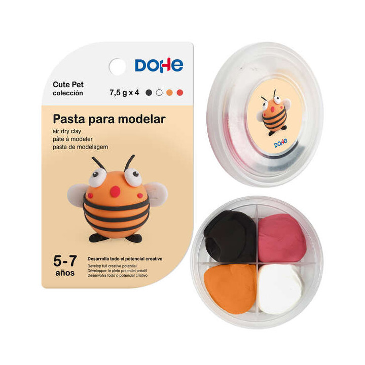 Dohe Coleccion Cute Pet Pasta para Modelar Abeja - Ligera y Flexible - Apto para Niños de 5 a 7 Años