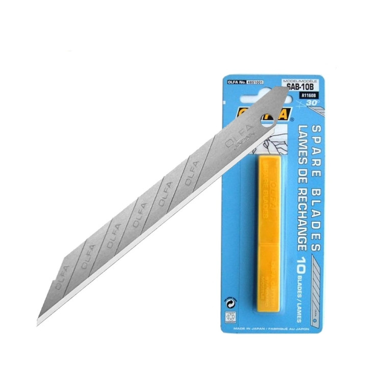 Olfa Pack de 10 Cuchillas para Cuters - Ancho 9mm