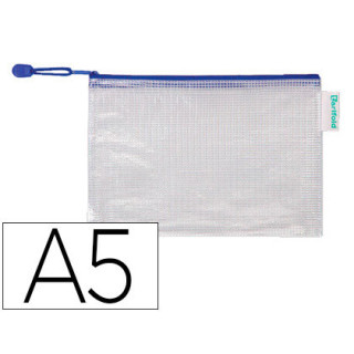 PACK DE 8 BOLSAS ZIPPER MULTIUSOS PVC - CON CIERRE CREMALLERA A5 COLOR AZUL TARIFOLD 509021