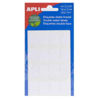 Apli Etiquetas Doble Frontal Blancas 16.0 x 22.0mm