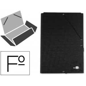 Carpeta carton simil prespan 500 gr./m2. folio goma solapa negro mariola 1525ne