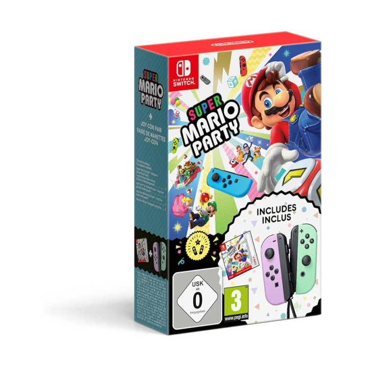 Nintendo Pack de Videojuego Mario Party y Set de 2 Mandos Joy-Con para Consola Nintendo Switch - Genero Party/Minijuegos - PEGI
