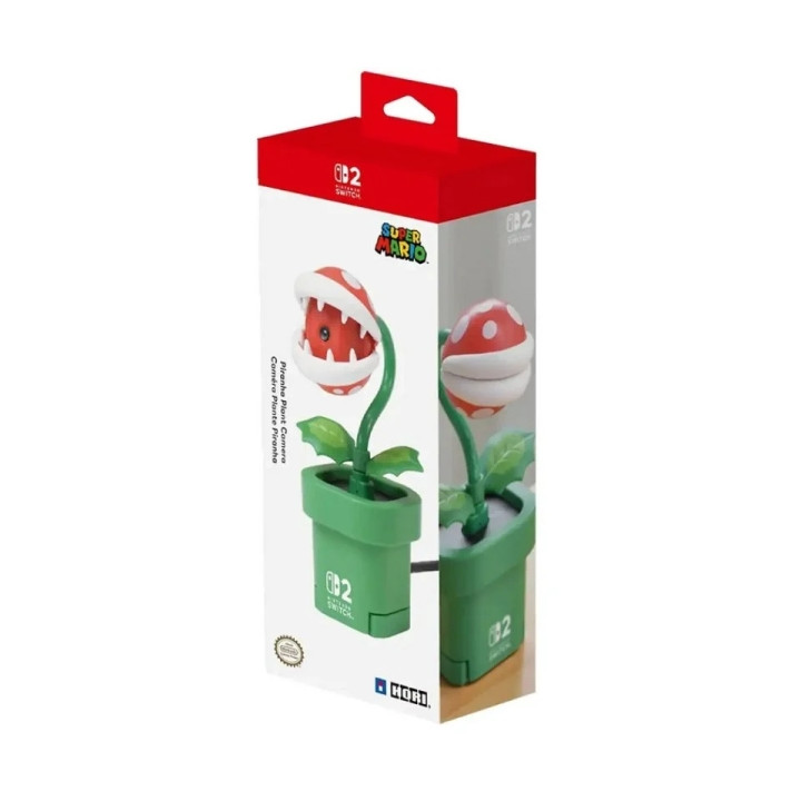 Nintendo Piranha Plant Camara Web para Consola Nintendo Switch 2 - Conexion USB-C - Gran Angular - Lente Ajustable - Obturador d