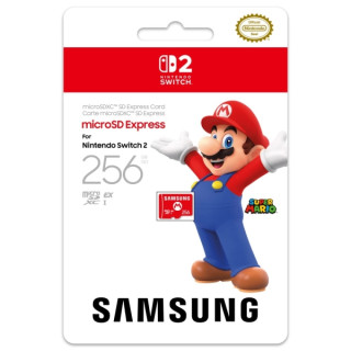 Nintendo Tarjeta Micro SD Samsung para Consola Nintendo Switch 2 - Capacidad 256Gb - Logotipo de Mario Bros - Velocidades Rapida