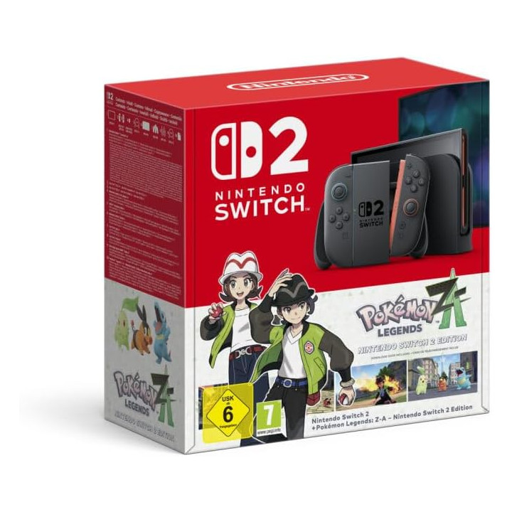 Nintendo Pack Consola Nintendo Switch 2 con Videojuego Pokemon Legends Z-A - Pantalla LCD HDR10 de 7.9" - Resolucion 4K en TV -