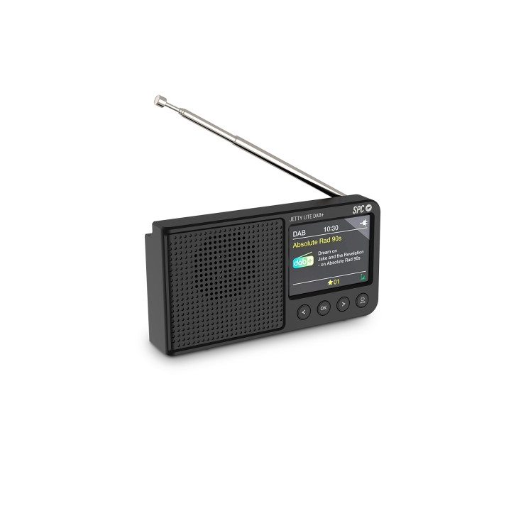 SPC Jetty Lite Radio Portatil Digital DAB+ - Pantalla TFT 2.4" - Antena Telescopica - Bateria Recargable - Funcion Altavoz Bluet