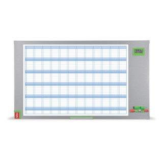 Nobo Performance Plus Planificador Anual de Pizarra Magnetica 725x50x1178mm - Pantalla con Fecha y Hora - Incluye Rotulador y K