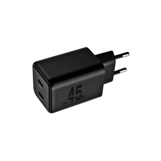 Blackbyte Cargador GaN Doble PD de 45W - 2xUSB-C - Carga Rapida PPS - Color Negro