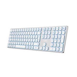 Coolbox Moonlight B431 Teclado Inalambrico - RF 2.4G y Bluetooth 5.1 - Teclas ABS Redondeadas Silencioso - Retroiluminado con 7