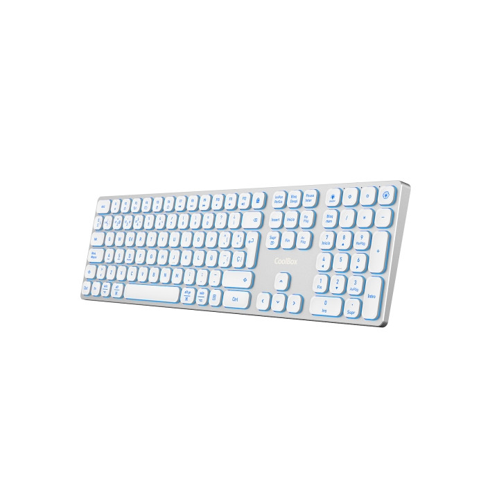 Coolbox Moonlight B431 Teclado Inalambrico - RF 2.4G y Bluetooth 5.1 - Teclas ABS Redondeadas Silencioso - Retroiluminado con 7