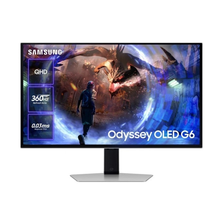 Samsung Odyssey G6 Monitor Gaming 27" OLED QHD 360Hz FreeSync Premium Pro HDR - Respuesta 0.3ms - Regulable en Altura