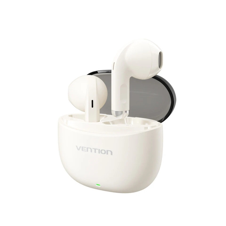 Vention ELF E07 Auriculares Bluetooth 5.3 con Estuche de Carga - Cancelacion de Ruido - 6h Autonomia - Color Beige