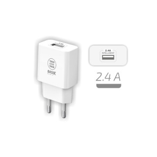 TechOneTech Basik Cargador de Pared 1 Puerto USB-A 12W - Color Blanco