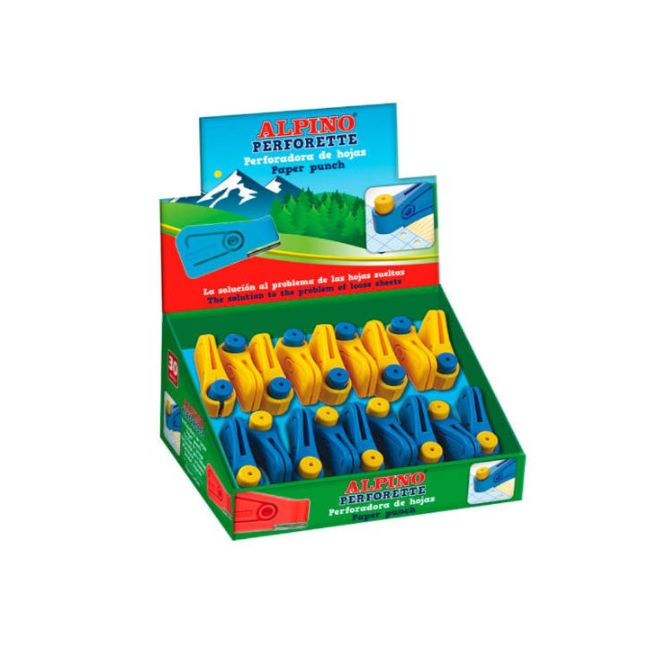 EXPOSITOR DE 30 UNIDADES TALADROS PERFORETTE 1 AGUJERO ALPINO PF0005