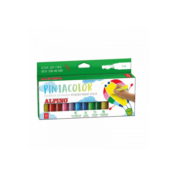 ESTUCHE 12 TÉMPERAS EN BARRA PINTACOLOR ALPINO PX000012