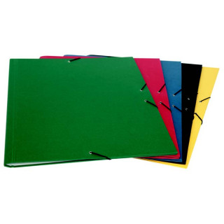 Mariola Carpeta A3 Carton Forrado en Geltex Solapas - Formato A3 - Medidas 37x50cm - Cierre con Goma Elastica - Color Negro