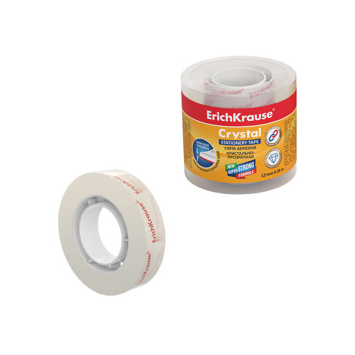 Erichkrause Cinta Adhesiva Crystal - 12mmx33m - Transparente