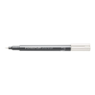 Staedtler Metallic Brush Rotulador Punta Pincel - Trazo 1 - 6mm Aprox - Tinta Base de Agua - Color Blanco