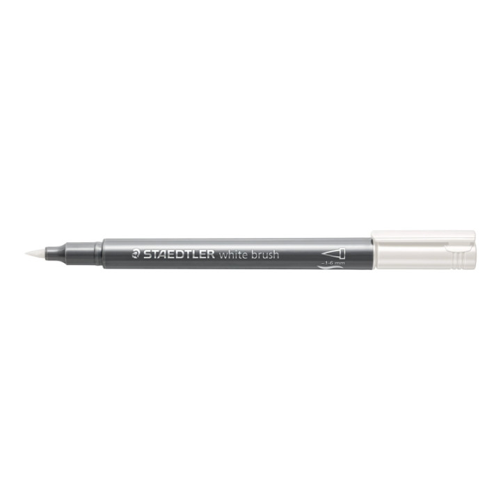 Staedtler Metallic Brush Rotulador Punta Pincel - Trazo 1 - 6mm Aprox - Tinta Base de Agua - Color Blanco
